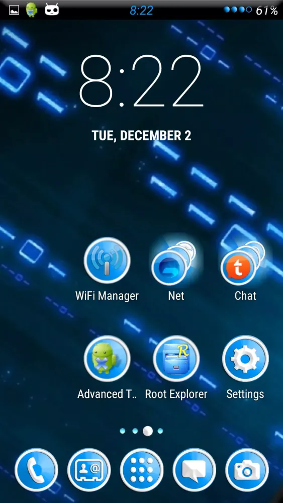 Button Blue CM11 theme Free 스크린샷