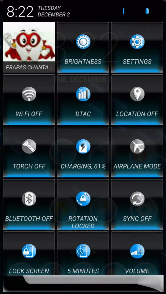 Button Blue CM11 theme Free 스크린샷