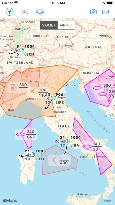 Tangkapan skrin AeroWeather Pro
