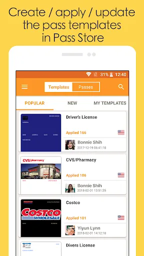 Tangkapan layar Pass2U Wallet - digitize cards