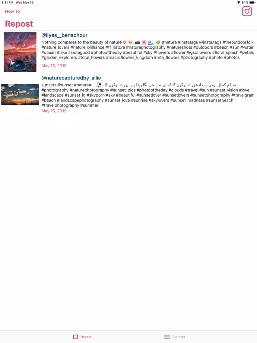 Repost for Instagram - Share iPad  Screenshots