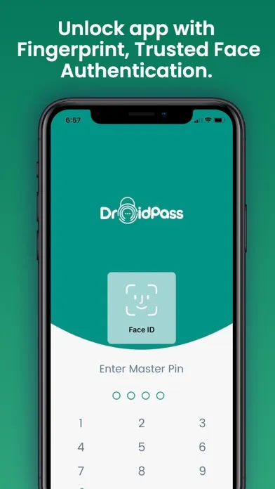 Capturas de tela do DroidPass Password Manager