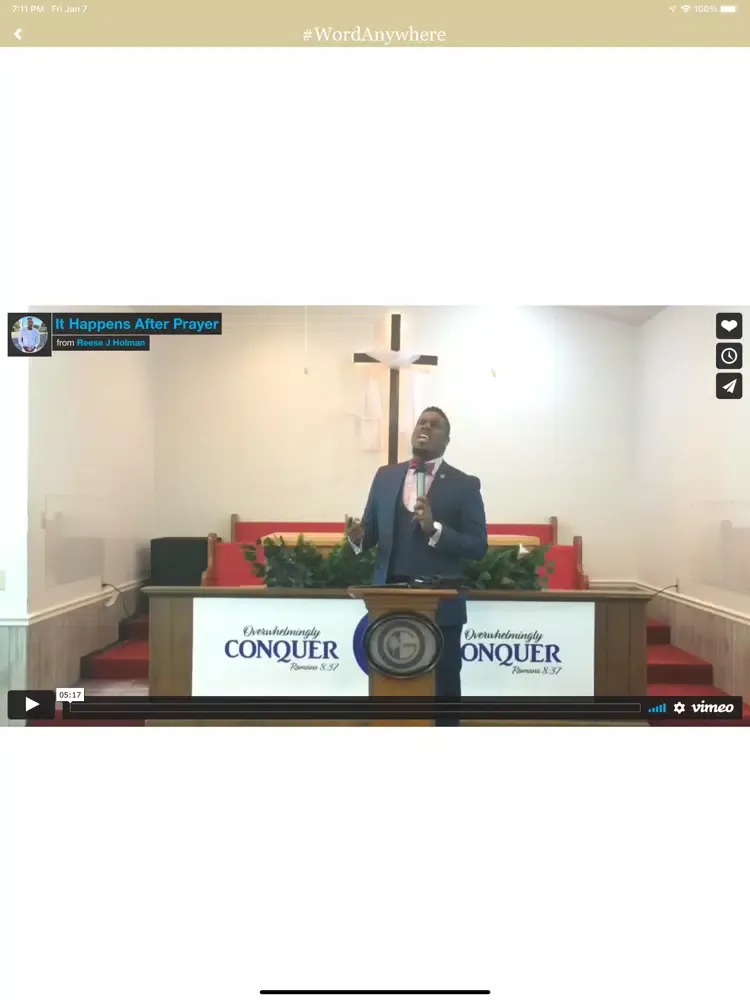 Tangkapan layar Pastor Reese iPad 