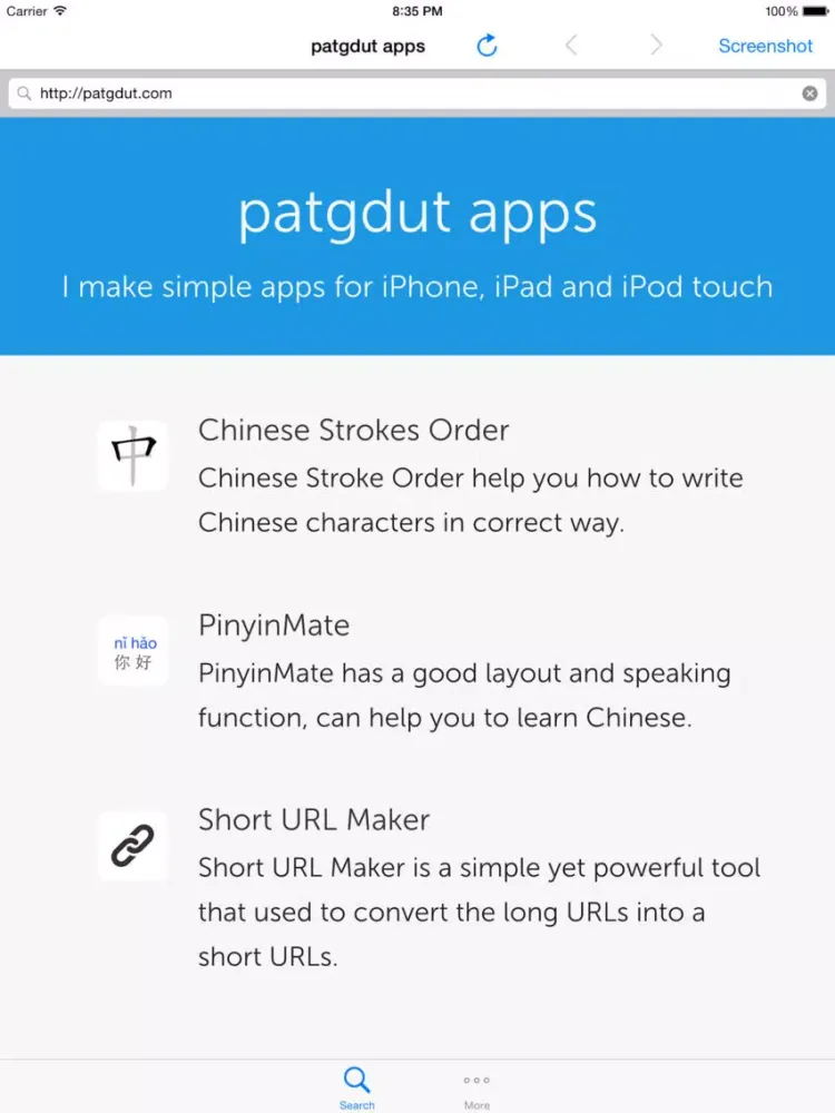 Webpageshot Helper iPad  स्क्रीनशॉट