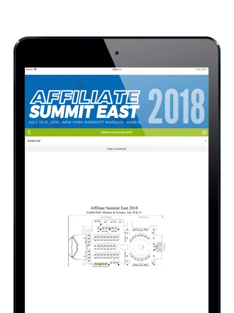 Capturas de tela do Affiliate Summit East 2018 iPad 