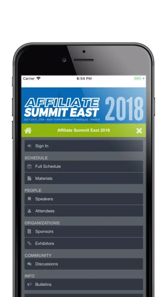 Capturas de tela do Affiliate Summit East 2018