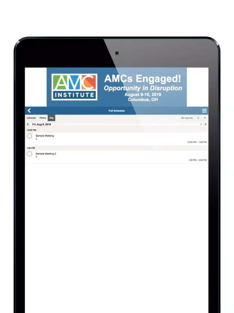 Capturas de tela do AMC Institute Events iPad 