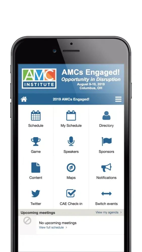 Capturas de tela do AMC Institute Events