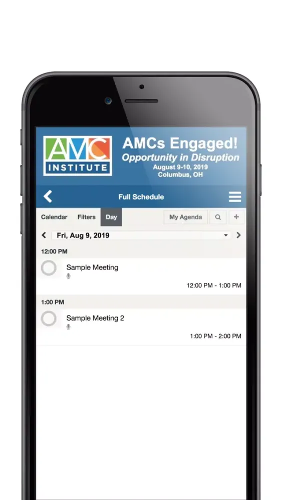 Capturas de tela do AMC Institute Events