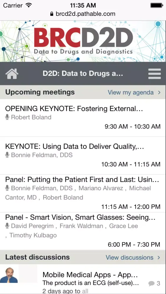 BRC D2D: Data to Drugs and Diagnostics Screenshots