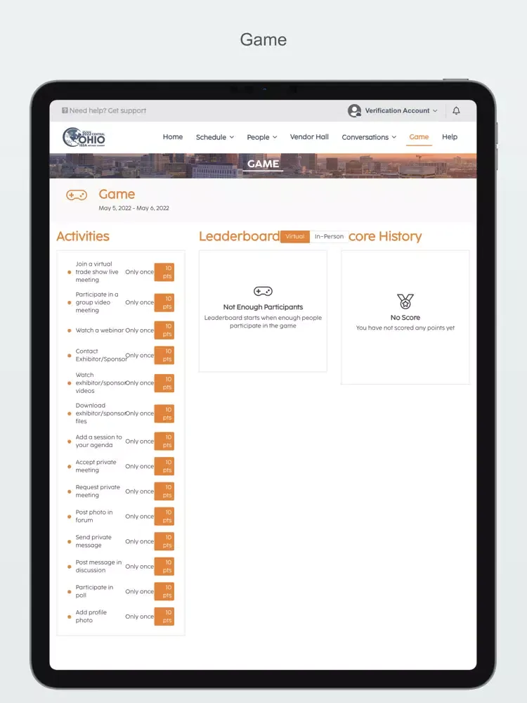 Ảnh chụp màn hình của Central OH InfoSec Summit iPad 