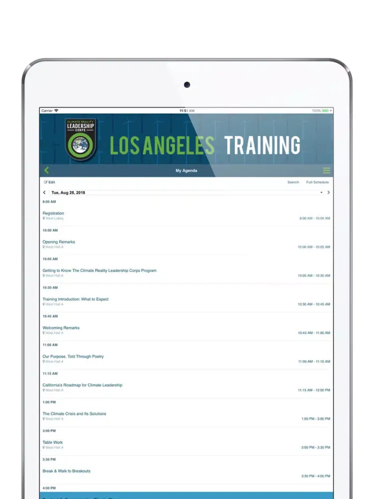 Climate Reality LA Training iPad  Screenshots