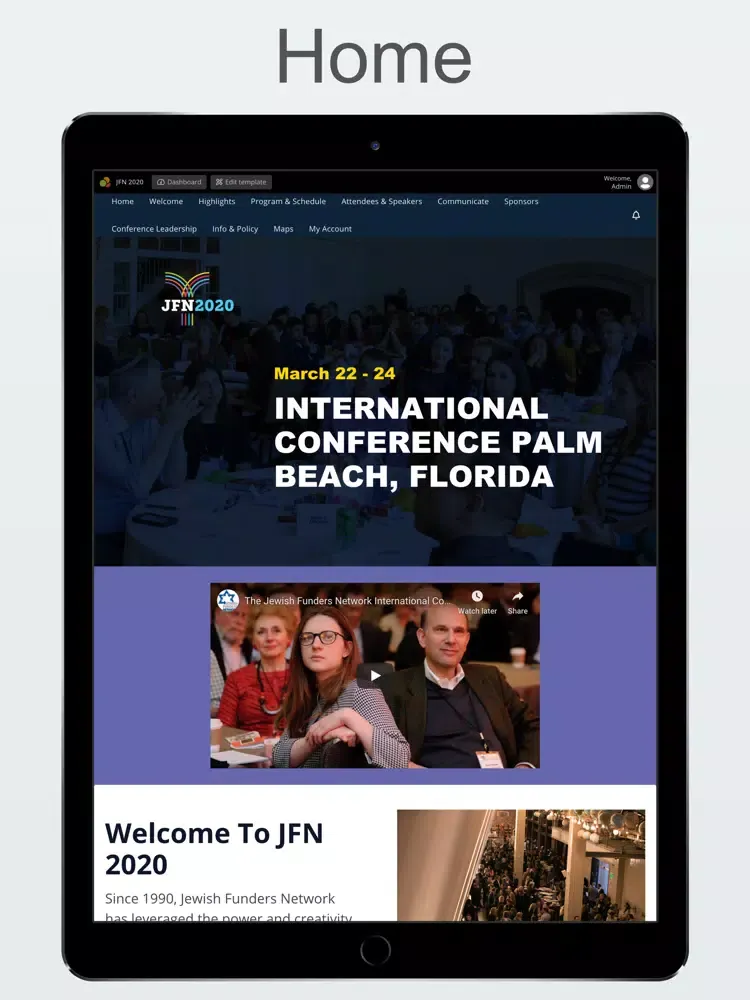 ภาพหน้าจอของ JFN 2020 iPad 