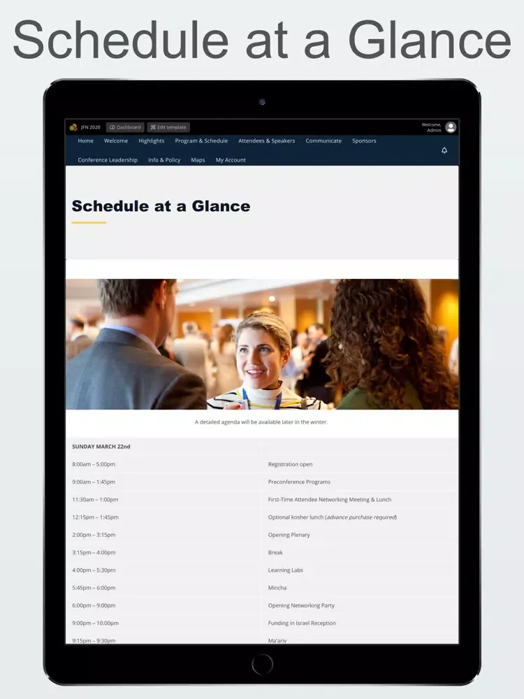 ภาพหน้าจอของ JFN 2020 iPad 
