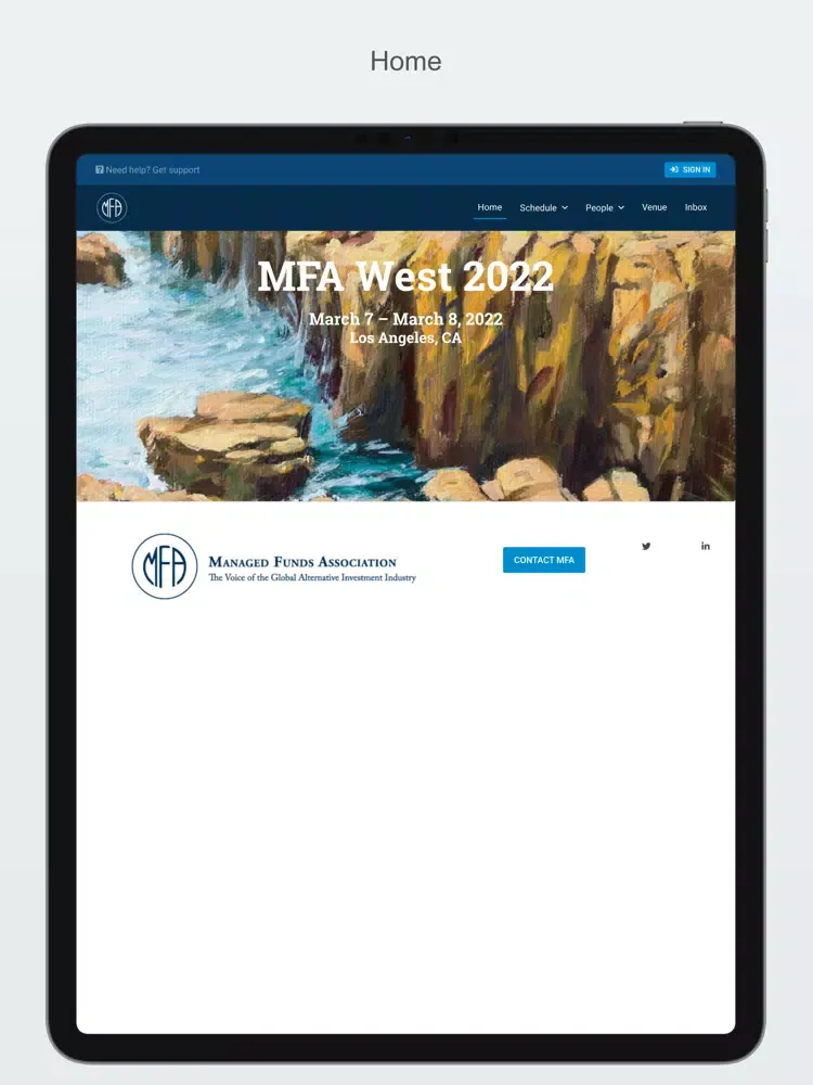 MFA Conference App iPad 應用截圖