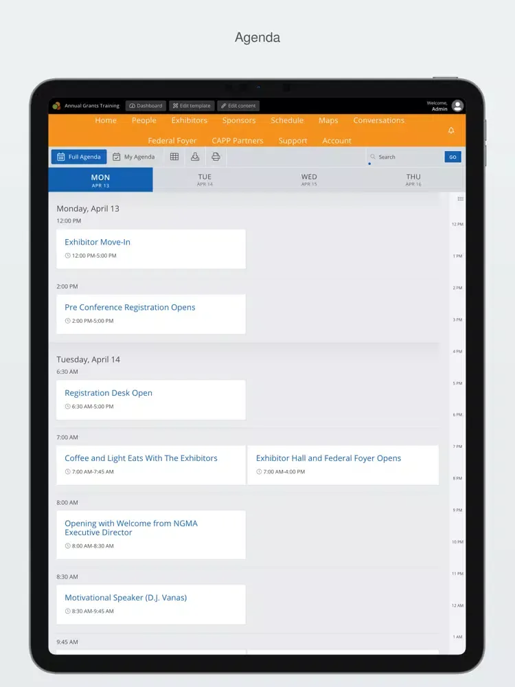 Capturas de pantalla de NGMA Virtual AGT 2020 iPad 