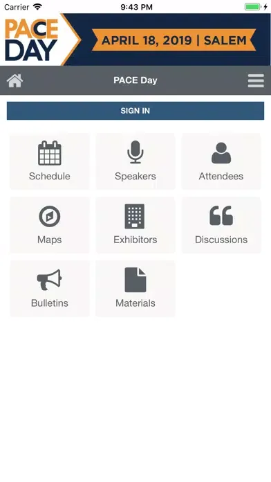 Ảnh chụp màn hình của PACE Events