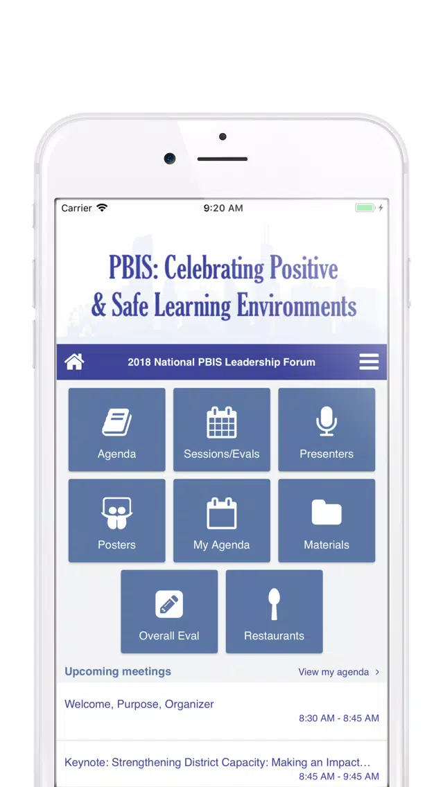 Capturas de pantalla de 2018 PBIS Leadership Forum