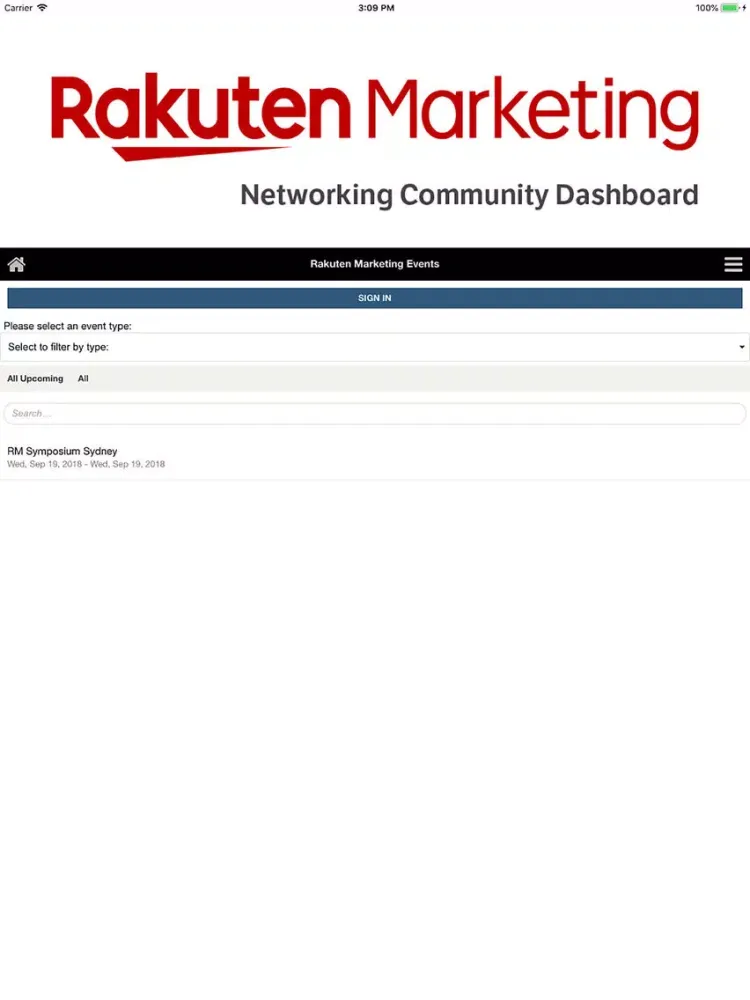 Capturas de pantalla de Rakuten Events iPad 