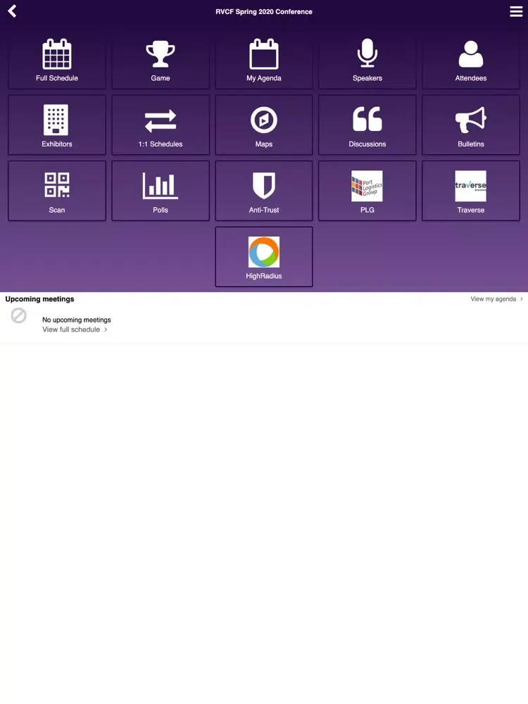 Tangkapan layar RVCF Spring 2020 Conference iPad 