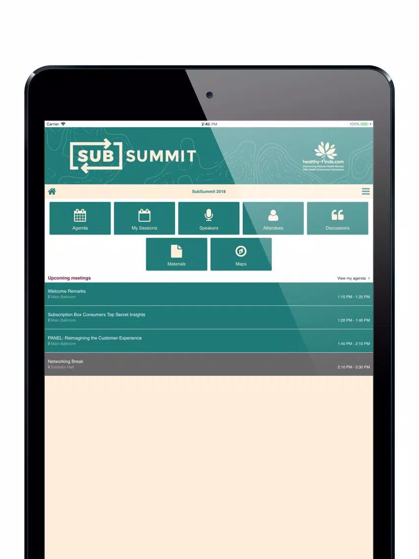 Скриншоты SubSummit 2018 iPad 