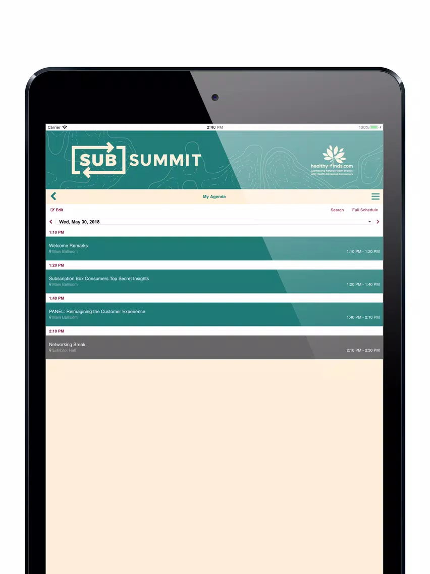 Скриншоты SubSummit 2018 iPad 