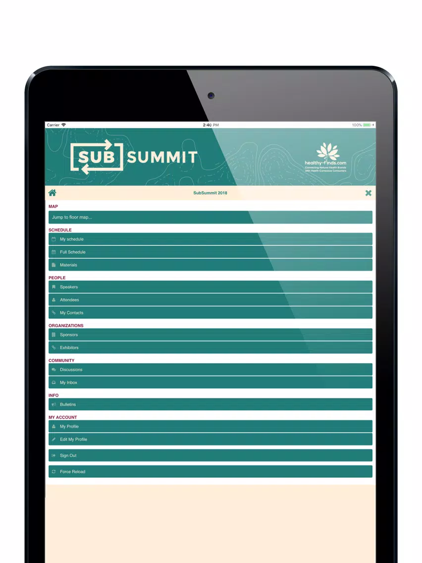 Скриншоты SubSummit 2018 iPad 