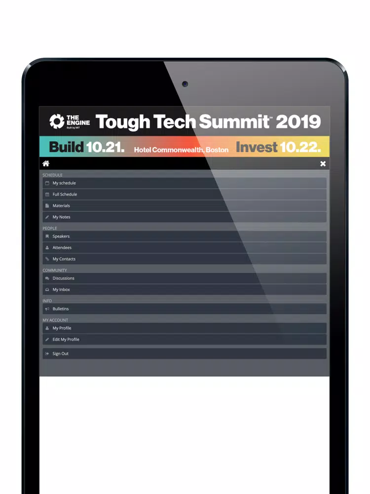 Tangkapan layar Tough Tech Summit 2019 iPad 