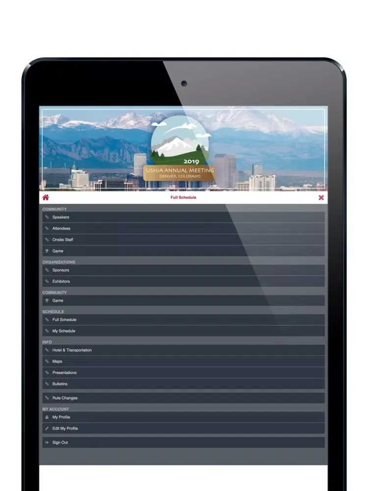 Tangkapan layar 2019 USHJA Annual Meeting iPad 