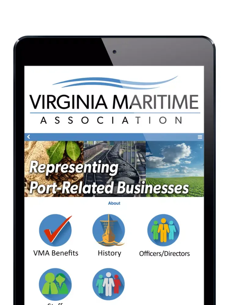 Tangkapan layar Virginia Maritime Association iPad 