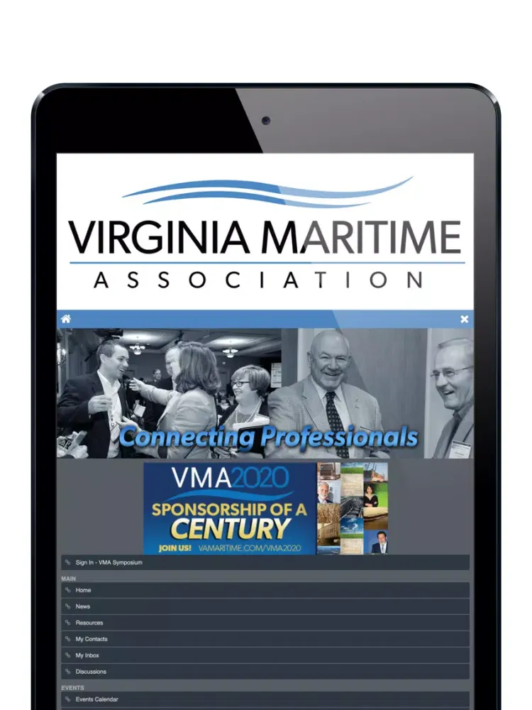 Tangkapan layar Virginia Maritime Association iPad 