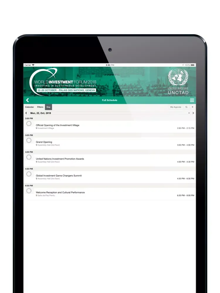 Capturas de pantalla de World Investment Forum 2018 iPad 