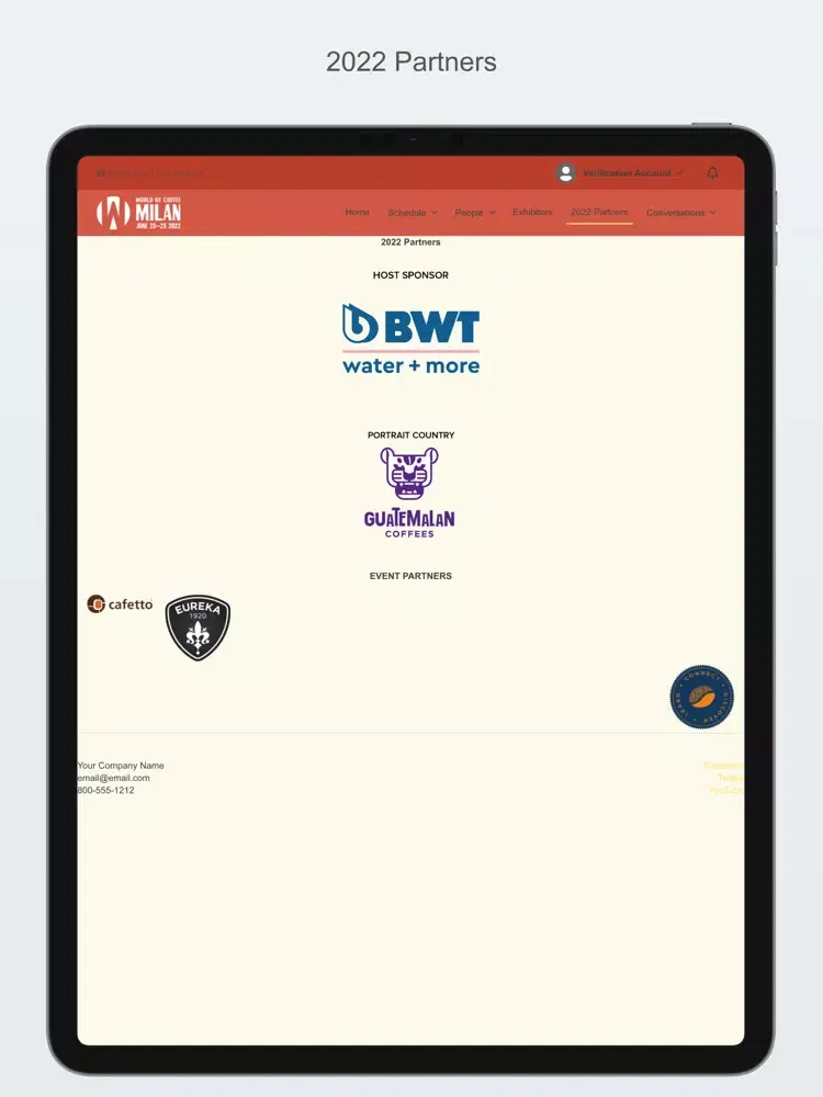 Tangkapan skrin World of Coffee Milan iPad 