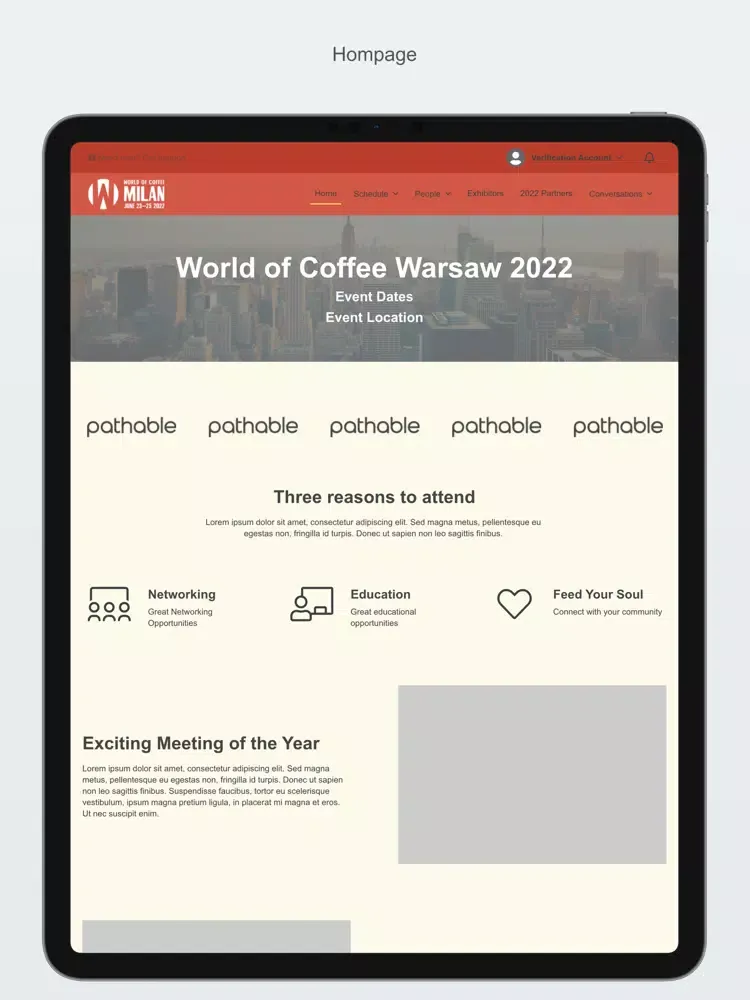 Tangkapan skrin World of Coffee Milan iPad 