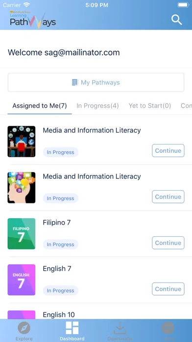 Zrzuty ekranu Rex Learning Pathways