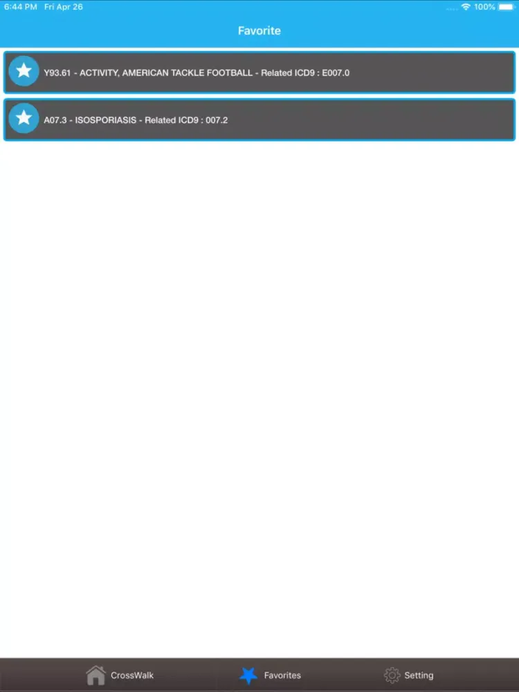 CrossWalk ICD9-10 iPad  스크린샷