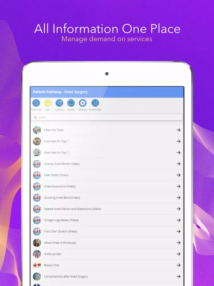 Patient Pathway App iPad  स्क्रीनशॉट