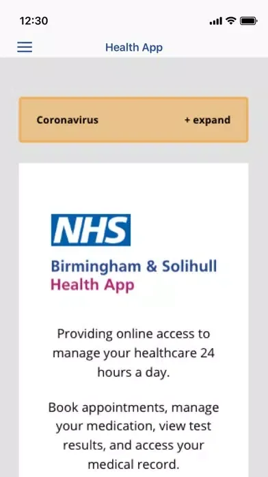 Captures d'écran de Birmingham Solihull Health App