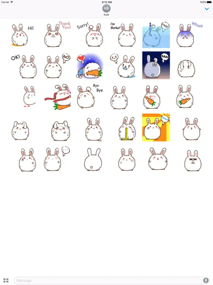 Animated Cute Chubby Bunny iPad 应用截图