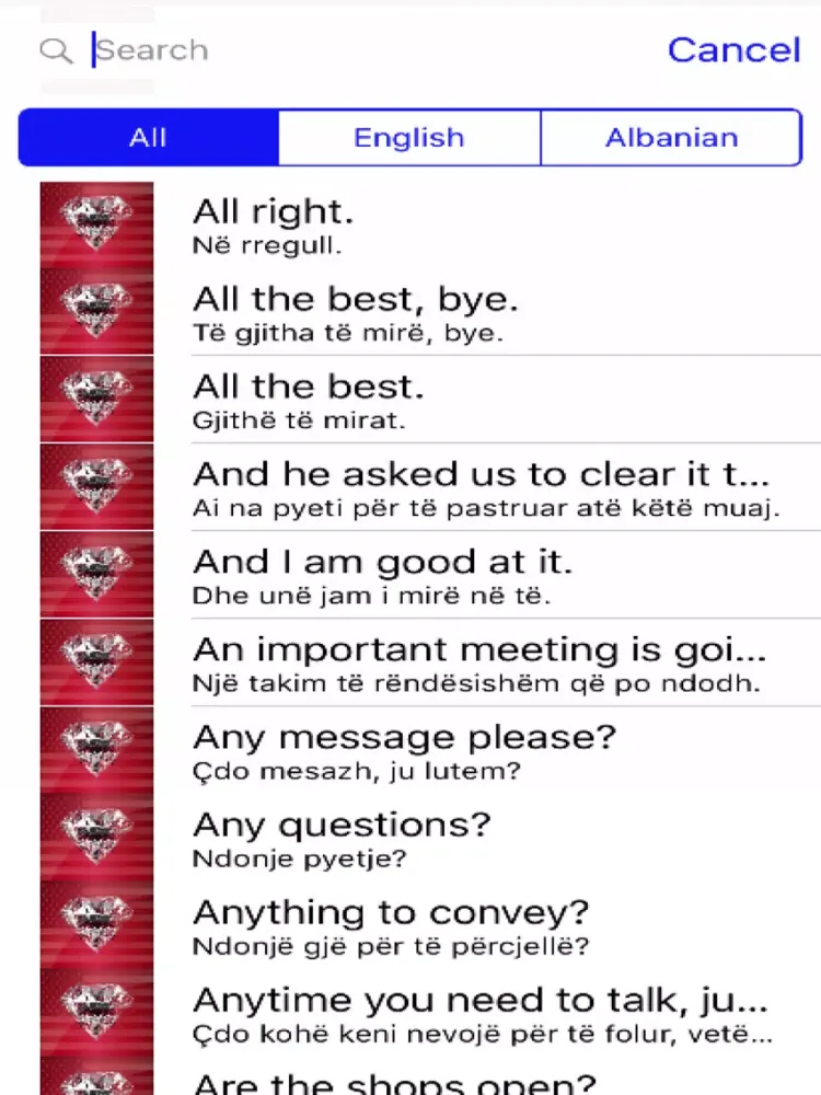 Albanian Phrases Diamond 4K Edition iPad  스크린샷