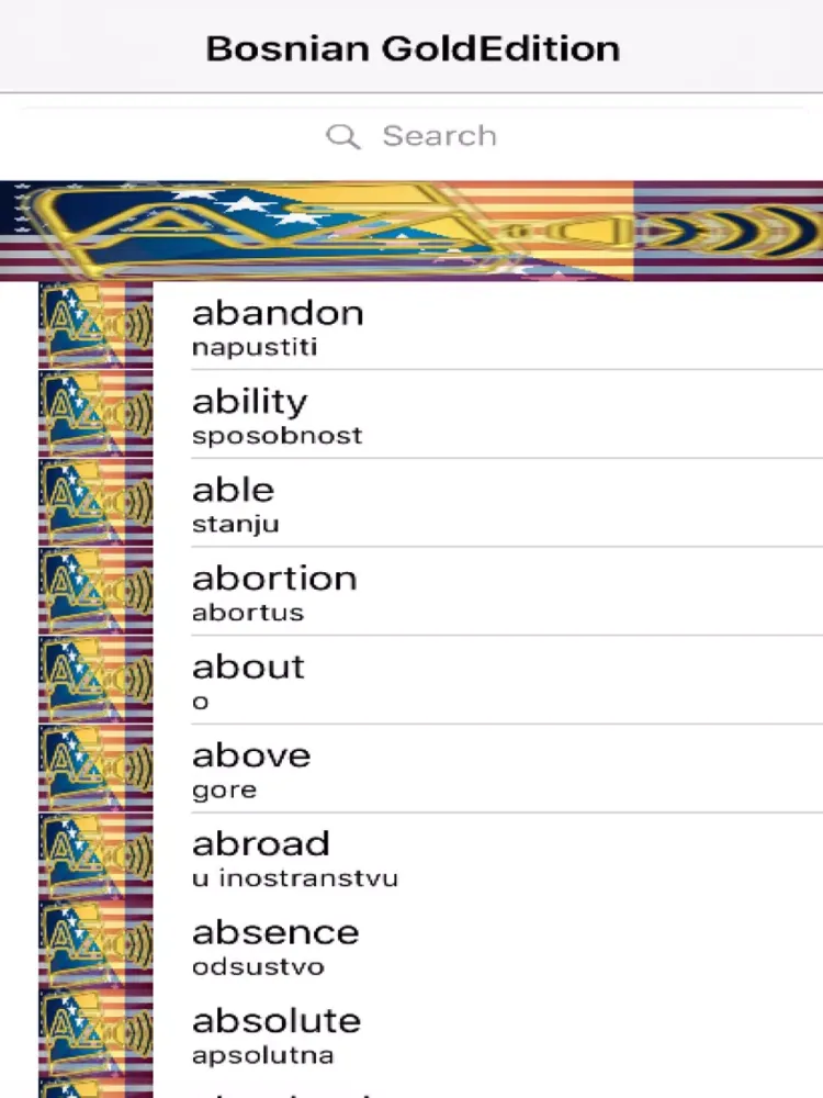 Capturas de tela do Bosnian Dictionary GoldEdition iPad 