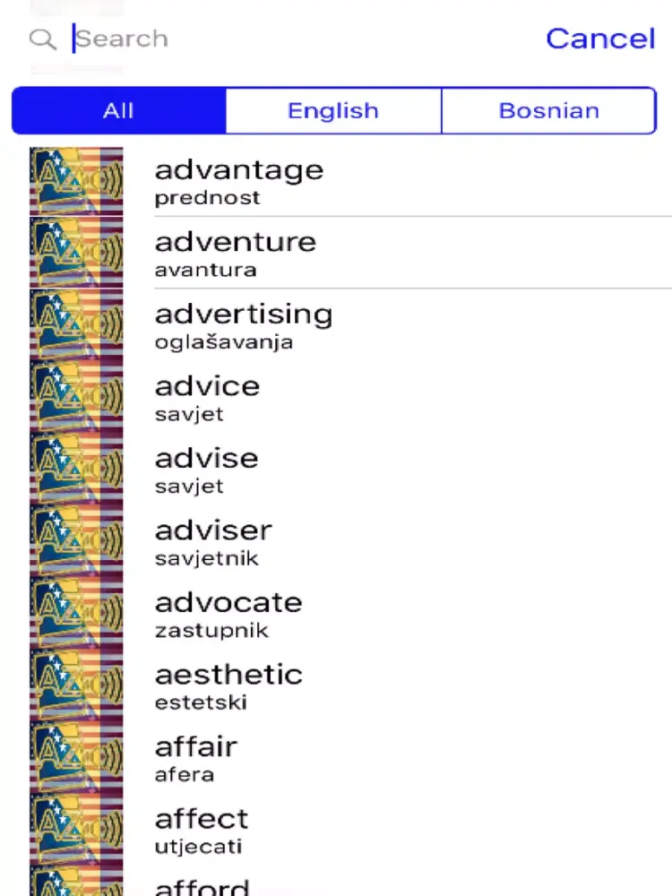 Capturas de tela do Bosnian Dictionary GoldEdition iPad 