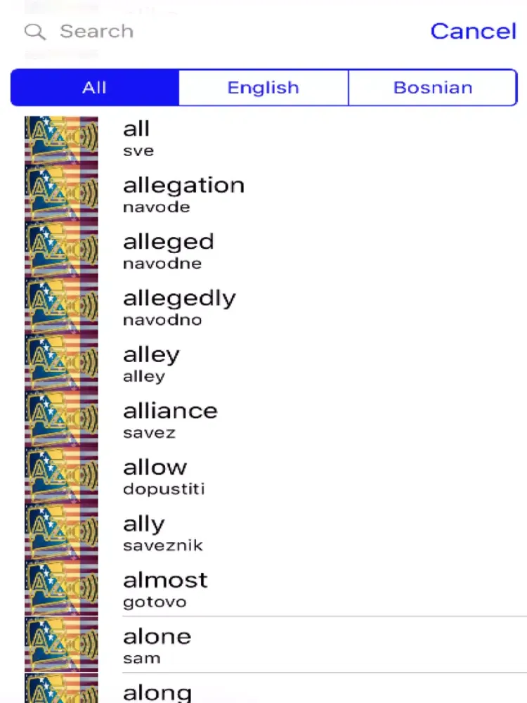 Capturas de tela do Bosnian Dictionary GoldEdition iPad 
