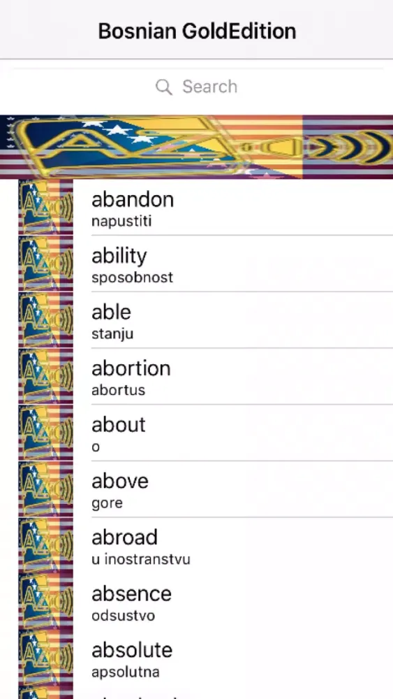 Capturas de tela do Bosnian Dictionary GoldEdition