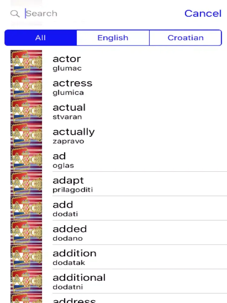 Ảnh chụp màn hình của Croatian Dictionary GoldEdition iPad 