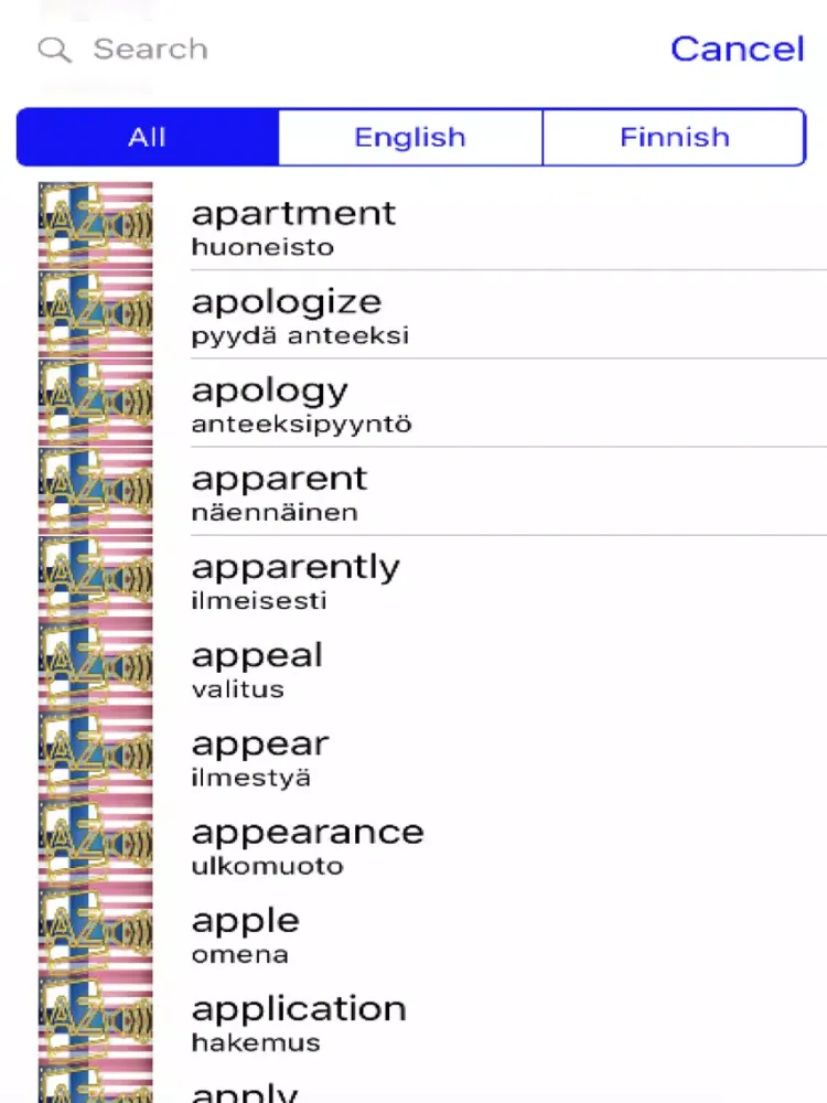 Скриншоты Finnish Dictionary GoldEdition iPad 