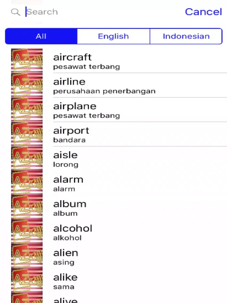 Indonesian Dictionary GoldEdition iPad  Screenshots
