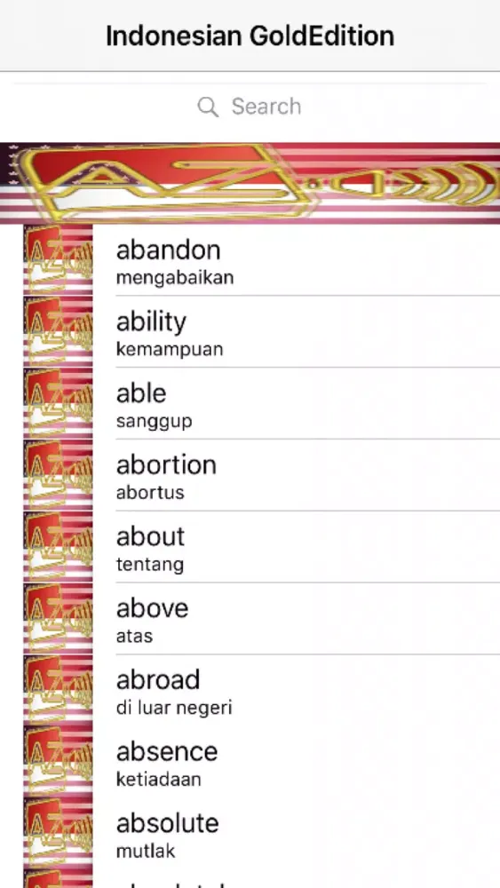 Indonesian Dictionary GoldEdition Screenshots