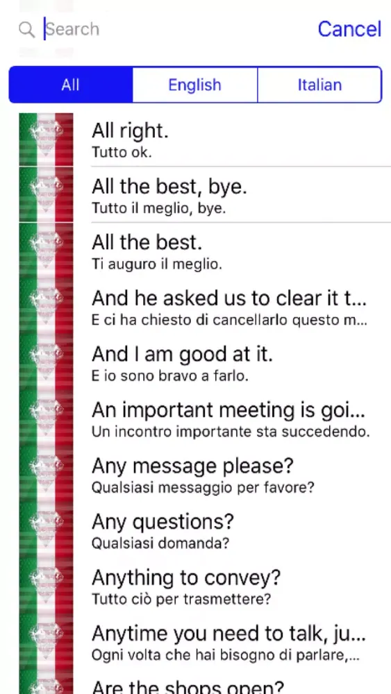 Italian Phrases Screenshots