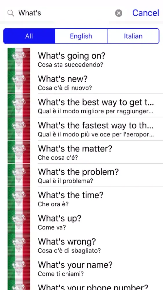 Italian Phrases Screenshots